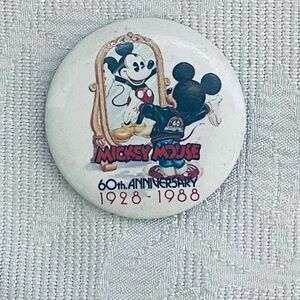 Disney Mickey Mouse 1988 pin 60th Anniversary Pinback Button